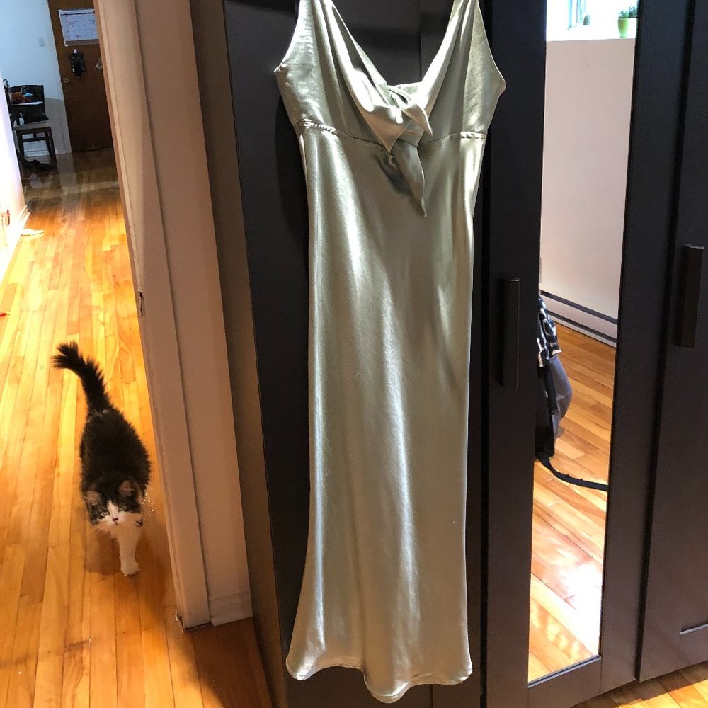 Mint Green Satin Slip Dress